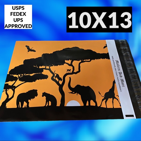25 10X13 Poly Mailers Safari, Lion, Elephant, Giraffe, Monkey…PRICE IS FIRM - Picture 6 of 8